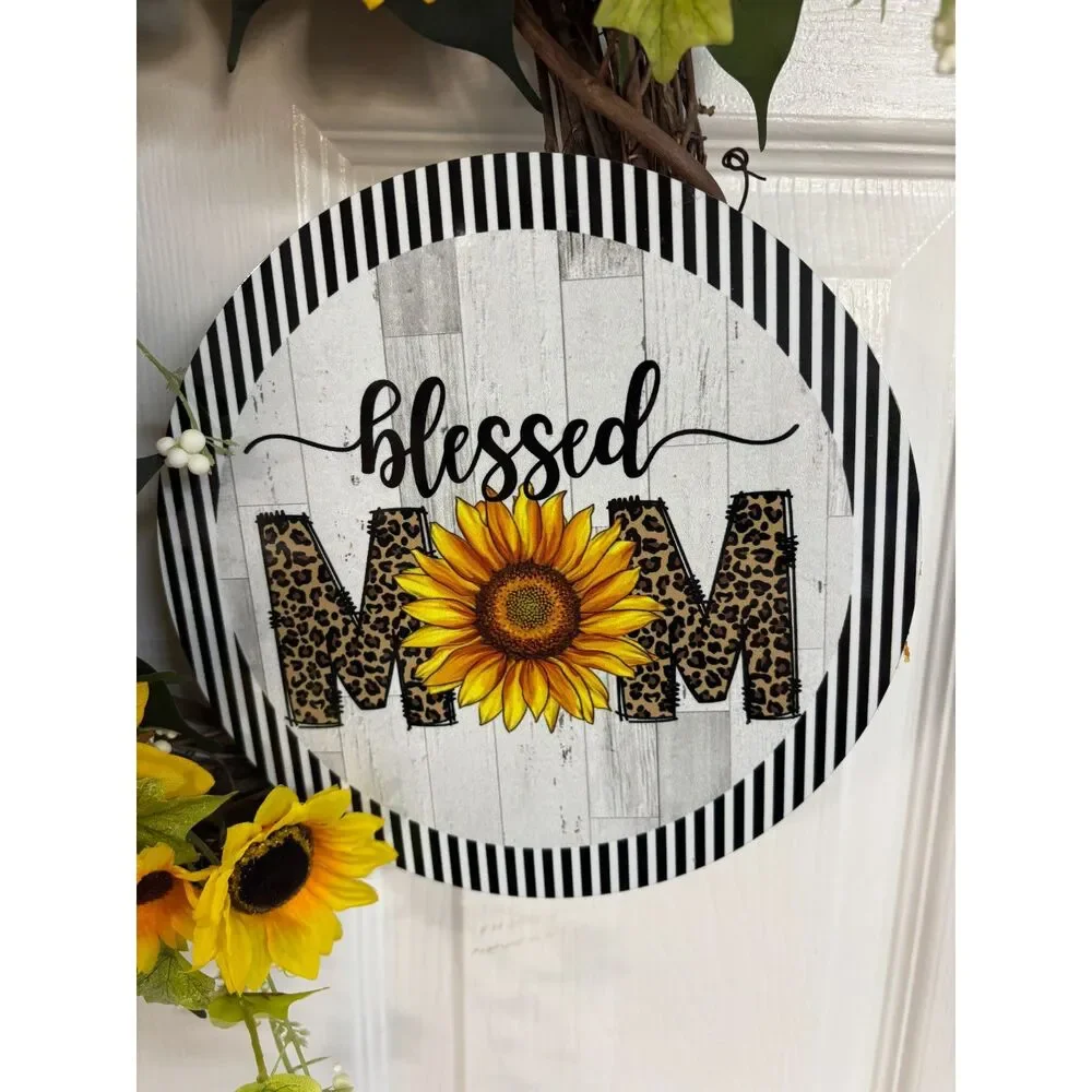 Blessed MOM Sunflower Grapevine Wreath